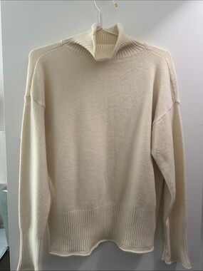 Men's Cream Turtleneck Sweater - Minimal Knit
